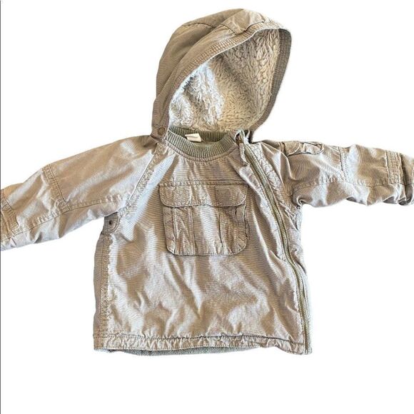 H&M Fleece Lined Green Side Zip Outerwear Jacket Kids Size 1.5-2Y - Picture 1 of 5